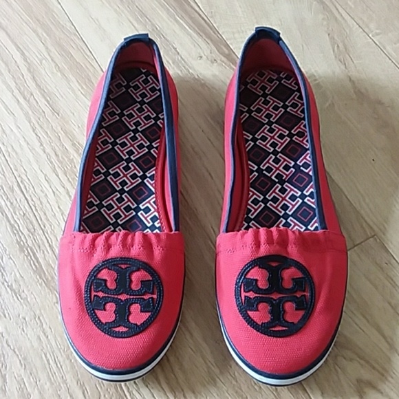 tory burch canvas flats